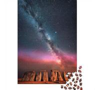 1000 Piece Jigsaw Puzzle for Adults, 52x38cm/1000pcs, Stonehenge Under The Milky Way, Shared Puzzle Activity, Quiet Home Time And Couples And Families