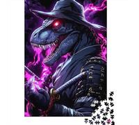 1000 Piece Jigsaw Puzzle for Adults, 52x38cm/1000pcs, T-rex Raptor Ninja Animal, Shared Puzzle Activity, Time Around The Table And Time Together
