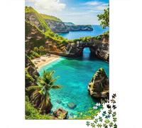 1000 Piece Jigsaw Puzzle for Adults, 52x38cm/1000pcs, Tropical Beach Paradise with Natural Arch, Screen-Free Winter Activity, Home Relaxation And Cosy Evenings