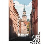 1000 Piece Jigsaw Puzzle for Adults, 52x38cm/1000pcs, Warsaw, Poland Cityscape, Shared Puzzle Activity, Quiet Home Time And Couples And Families