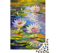 1000 Piece Jigsaw Puzzle for Adults, 52x38cm/1000pcs, Water Lilies in The Pond, Shared Puzzle Activity, Quiet Home Time And Friends And Family