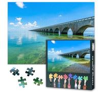 1000 Piece Jigsaw Puzzle for Adults 7 Mile Bridge Florida Keys Scenic Overseas Highway to Key West Ocean View Landmark Puzzle Wall Art Decor 27.5x19.7 Inch