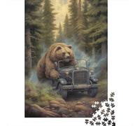 1000 Piece Jigsaw Puzzle for Adults, 70x50cm/1000pcs, Bear on The Run, Relaxing Winter Hobby, Weekend Downtime And Time at Home