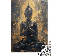 1000 Piece Jigsaw Puzzle for Adults, 70x50cm/1000pcs, Buddha Gold And Black, Shared Puzzle Activity, Time Around The Table And Time Together