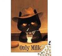 1000 Piece Jigsaw Puzzle for Adults, 70x50cm/1000pcs, CowBoy Cat - Western Cat, Shared Puzzle Activity, Time Around The Table And Time Together