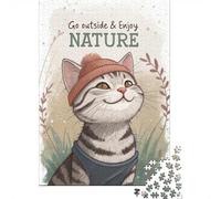1000 Piece Jigsaw Puzzle for Adults, 70x50cm/1000pcs, Cute Cat Enjoying Nature, Gift for Puzzle Lovers, Screen-Free Leisure And Quiet Weekends