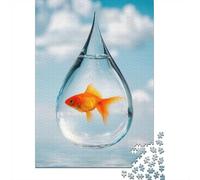 1000 Piece Jigsaw Puzzle for Adults, 70x50cm/1000pcs, Goldfish in A Water Droplet, Shared Puzzle Activity, Quiet Home Time And Couples And Families