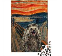 1000 Piece Jigsaw Puzzle for Adults, 70x50cm/1000pcs, Hedgehog Screaming in Edvard Munch's The Scream, Shared Puzzle Activity, Weekend Leisure And Weekend Downtime