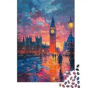 1000 Piece Jigsaw Puzzle for Adults, 70x50cm/1000pcs, London Night Lights Reflection, Relaxing Winter Hobby, Home Relaxation And Cold-Weather Weekends