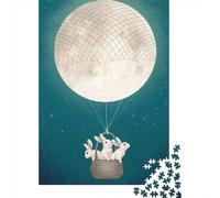 1000 Piece Jigsaw Puzzle for Adults, 70x50cm/1000pcs, Moon Balloon Bunnies, Shared Puzzle Activity, Time Around The Table And Time Together