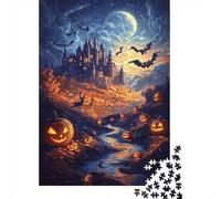 1000 Piece Jigsaw Puzzle for Adults, 70x50cm/1000pcs, Moonlit Castle Halloween, Relaxing Winter Hobby, Weekend Downtime And Cold-Weather Weekends