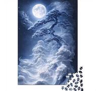 1000 Piece Jigsaw Puzzle for Adults, 70x50cm/1000pcs, Mystical Bonsai Tree Under A Full Moon, Shared Puzzle Activity, Time Around The Table And Time Together