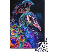 1000 Piece Jigsaw Puzzle for Adults, 70x50cm/1000pcs, Psychedelic Peacock, Relaxing Winter Hobby, Weekend Downtime And Time at Home