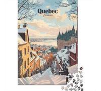 1000 Piece Jigsaw Puzzle for Adults, 70x50cm/1000pcs, Quebec City Winter View, Shared Puzzle Activity, Quiet Home Time And Friends And Family