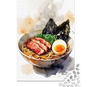 1000 Piece Jigsaw Puzzle for Adults, 70x50cm/1000pcs, Ramen Bowl Illustration, Festive Gift Idea, Winter Indoor Activity And Family Time at Home