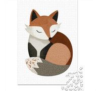 1000 Piece Jigsaw Puzzle for Adults, 70x50cm/1000pcs, Sleepy Fox Illustration-3, Screen-Free Activity And Cosy Winter Evenings
