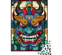 1000 Piece Jigsaw Puzzle for Adults, 70x50cm/1000pcs, Stained Glass Oni Mask, Shared Puzzle Activity, Time Around The Table And Time Together