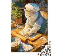 1000 Piece Jigsaw Puzzle for Adults, 70x50cm/1000pcs, The Baker Cat, Festive Gift Idea, Winter Indoor Activity And Holiday Downtime