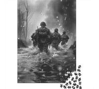 1000 Piece Jigsaw Puzzle for Adults, 70x50cm/1000pcs, Troops Crossing River, Thoughtful Gift Idea, Winter Home Activity And Time at Home