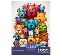 1000 Piece Jigsaw Puzzle for Adults A Colourful Pile of Dogs Puzzles for Adults Relaxing Games Pattern Assembly for Is Ideal As A Gift 52x38cm/1000pcs