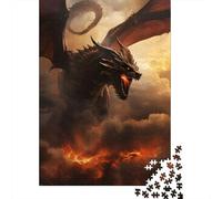 1000-Piece Jigsaw Puzzle for Adults, A Dragon Wreaking Havoc, 38x26cm/1000pcs, Idea, Screen-Free Activity And Family Time at Home