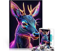 1000 Piece Jigsaw Puzzle for Adults a half deer face Spielzeug-Intellektuelles Spiel Geschenke für Freunde und Familie75x50cm