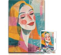 1000 Piece Jigsaw Puzzle for Adults A Happy Blond Woman Family Fun & Game Night Analysis And Logic Anti-Stress Toys Size 38x52cm