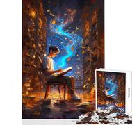 1000 Piece Jigsaw Puzzle for Adults A Library Lost in Lore Brain Teaser Game Difficult Challenge Toy Wall Decor Enhance Love between Couples (38x26cm)