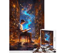 1000 Piece Jigsaw Puzzle for Adults A Library Lost in Lore Brain Teaser Game Difficult Challenge Toy Wall Decor Enhance Love between Couples (38x52cm)