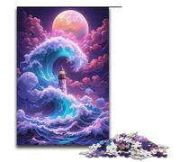 1000 Piece Jigsaw Puzzle for Adults A Lighthouse in The Surf Puzzle Game,Perfect Decoration for Teens Age 14 Years Up 1000PCS(38x26cm)