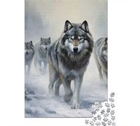 1000 Piece Jigsaw Puzzle for Adults, A Pack of Wolves, 38x26cm/1000pcs, Indoor Puzzle Activity, Quiet Evening Leisure And Cosy Evenings