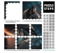 1000 Piece Jigsaw Puzzle for Adults A wolf starry sky Brain Teaser Puzzle 26x38cm deal as gifts for the whole family for teenager 14+