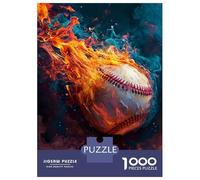 1000 Piece Jigsaw Puzzle for Adults Abstract Baseball Flames Adult Jigsaw Puzzle Toy Wall Decor Precision Cutting Unique Gifts for Birthday And Christmas 52x38cm/1000pcs