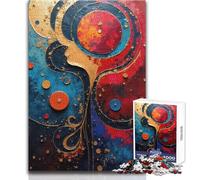 1000 Piece Jigsaw Puzzle for Adults Abstract Face with Circular Elements V Family Fun & Game Night Analysis And Logic Anti-Stress Toys Size 50x75cm