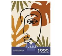 1000 Piece Jigsaw Puzzle for Adults Abstract Face with Tropical Leaves Jigsaw Toy Wall Decor Difficult Hard Unique Gifts for Birthday And Christmas 52x38cm/1000pcs