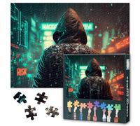 1000 Piece Jigsaw Puzzle for Adults Abstract Hacker Art Digital World Landscape Colorful Cyber Security Theme Challenging Large Puzzle for Home Office Wall Decor 27.5x19.7 Inch
