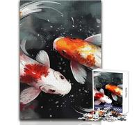 1000 Piece Jigsaw Puzzle for Adults Abstract Japanese Koi Fish Family Fun & Game Night Analysis And Logic Anti-Stress Toys Size 38x26cm