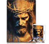 1000 Piece Jigsaw Puzzle for Adults Abstract Jesus Christ with Crown of Thorns Family Fun & Game Night Analysis And Logic Anti-Stress Toys Size 38x26cm