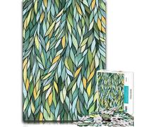 1000 Piece Jigsaw Puzzle for Adults, Abstract Leaf Pattern in Green Tones | A January puzzle challenge for a calm start to the year for calm focus.