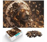 1000 Piece Jigsaw Puzzle for Adults, Abstract Lion with Golden Eyes | For a break from screens: Adult jigsaw puzzle with 1000 pieces is designed for steady progress over longer sessions.