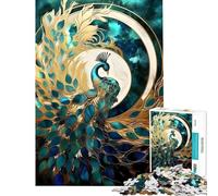 1000 Piece Jigsaw Puzzle for Adults Abstract Peacock Kintsugi Jigsaw Puzzle Hands-on Game Pattern Assembly Parent-child Interaction (Size 50x75cm)