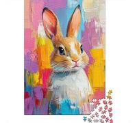 1000 Piece Jigsaw Puzzle for Adults Abstract Rabbit Art Print Jigsaw for Adults Family Game Difficult Challenge Birthday And Unique Gifts 70x50cm/1000pcs