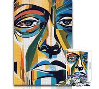 1000 Piece Jigsaw Puzzle for Adults Abstract Sad Face Family Fun & Game Night Analysis And Logic Anti-Stress Toys Size 38x52cm