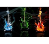 1000 Piece Jigsaw Puzzle for Adults - Abstract Water Leaf Pattern - Flame Guitar - High Resolution Print Puzzle 38 x 52 cm