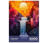 1000 Piece Jigsaw Puzzle for Adults Abstract Waterfall Landscape with Geometric Style Puzzles for Adults Relaxing Games Pattern Assembly for Is Ideal As A Gift 70x50cm/1000pcs