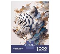 1000 Piece Jigsaw Puzzle for Adults Abstract White Tiger Portrait Puzzles for Adults Toy Wall Decor Presents for Women Difficult And Challenge 38x26cm/1000pcs
