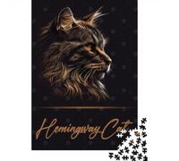 1000 Piece Jigsaw Puzzle for Adults, Adorable Hemingway Cat