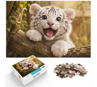 1000 Piece Jigsaw Puzzle for Adults, Adorable White Tiger Cub Portrait | For quiet evenings: Adult jigsaw puzzle with 1000 pieces; when a calm, focused hobby suits the moment.