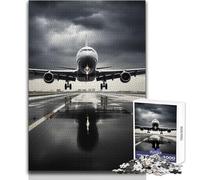 1000 Piece Jigsaw Puzzle for Adults Airliner Take Off Rainy Family Fun & Game Night Analysis And Logic Anti-Stress Toys Size 50x75cm