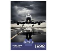 1000 Piece Jigsaw Puzzle for Adults Airliner Take Off Rainy Puzzle for Adults Relax Games A Work of Art Birthday And Unique Gifts 70x50cm/1000pcs